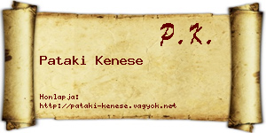 Pataki Kenese névjegykártya